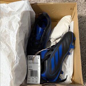 Adidas Black and Blue Soccer Shoes